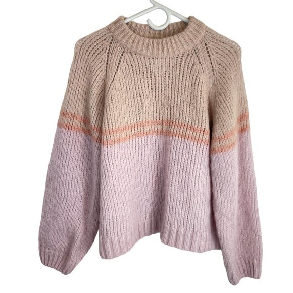 Xirena Lurex Knit Alpaca Wool Blend Mock Neck Pullover Sweater North Star Size M - Picture 2 of 8